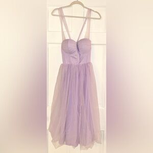 SHEIN Joyfunear Solid Mesh Overlay Cami Dress, Semi Formal Dress